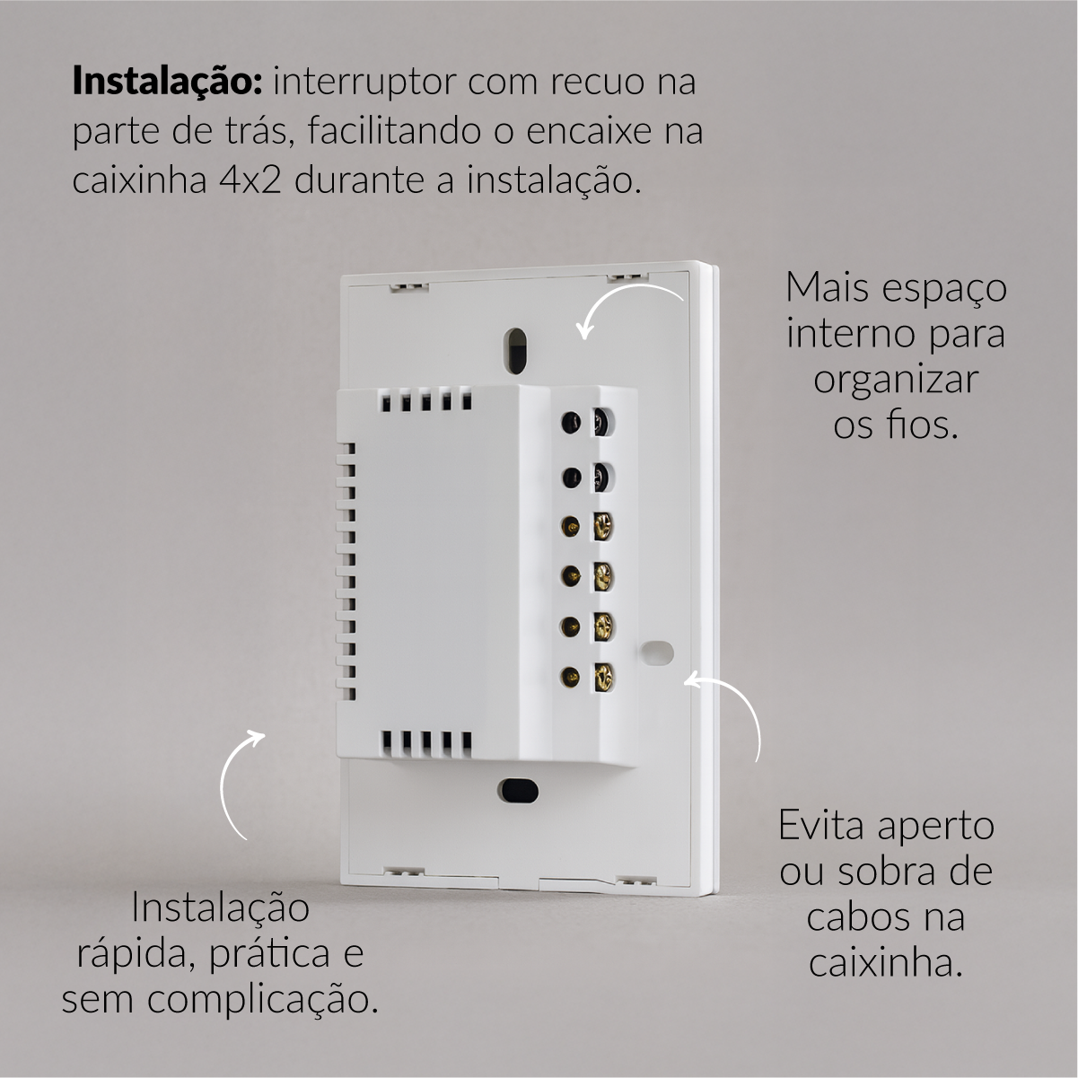 Interruptor Inteligente Smart Wi-Fi 1 Botão 4x2 Bivolt Preto Neo Avant