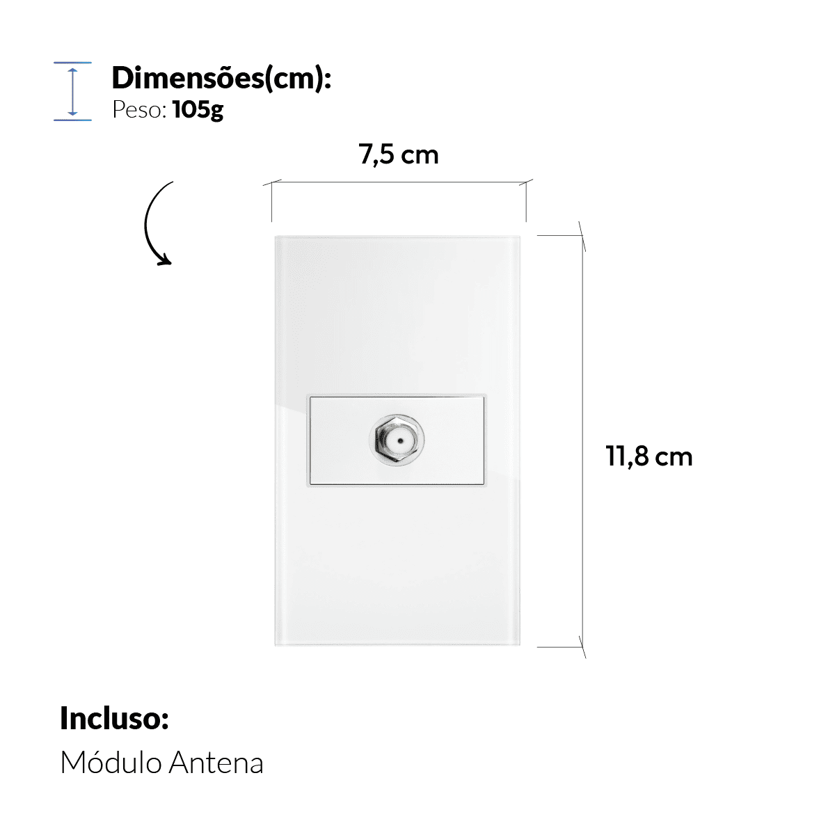 Modulo Antena Espelho 4X2 Branco Neo - NEO Avant