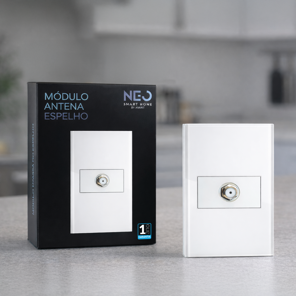 Modulo Antena Espelho 4X2 Branco Neo