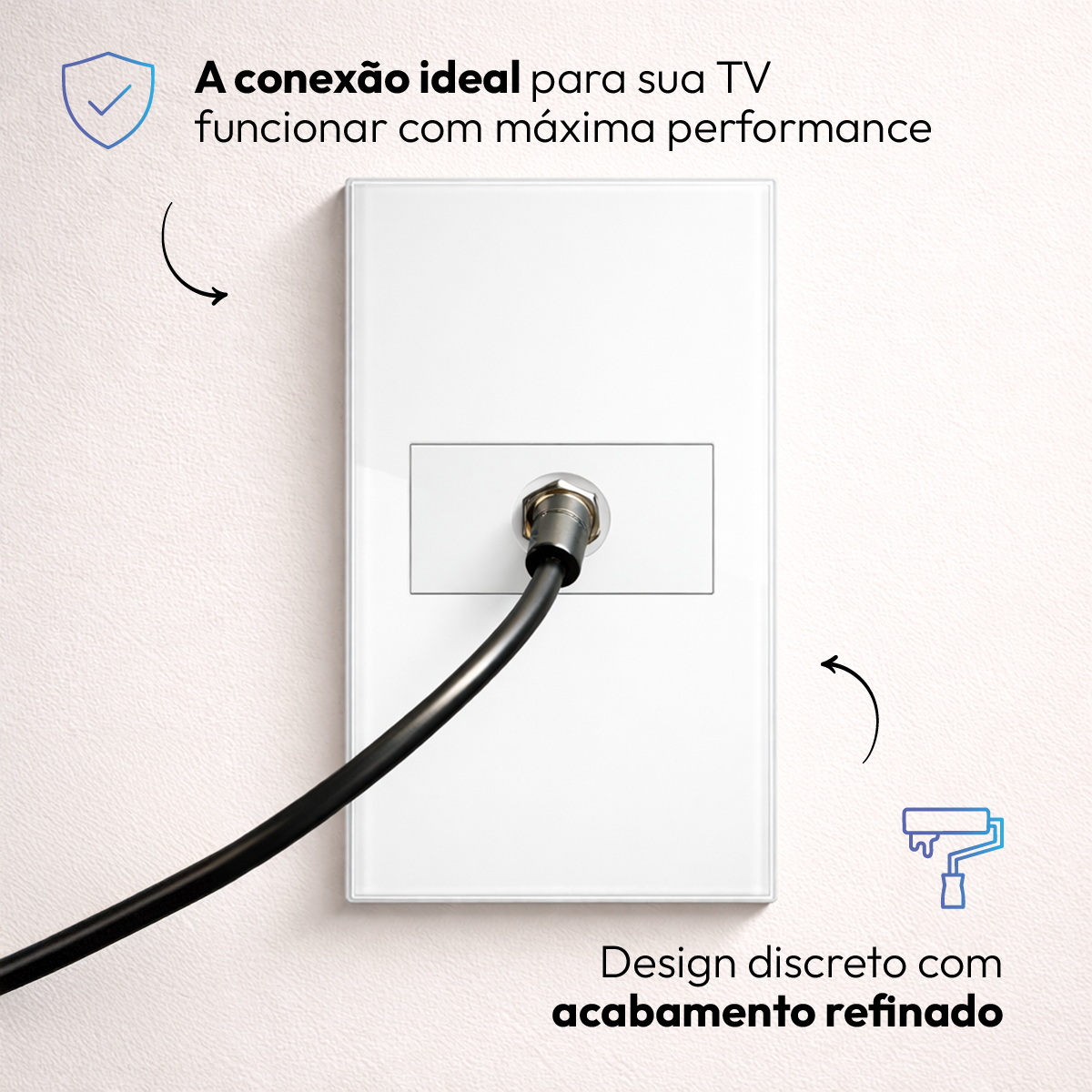 Modulo Antena Espelho 4X2 Branco Neo
