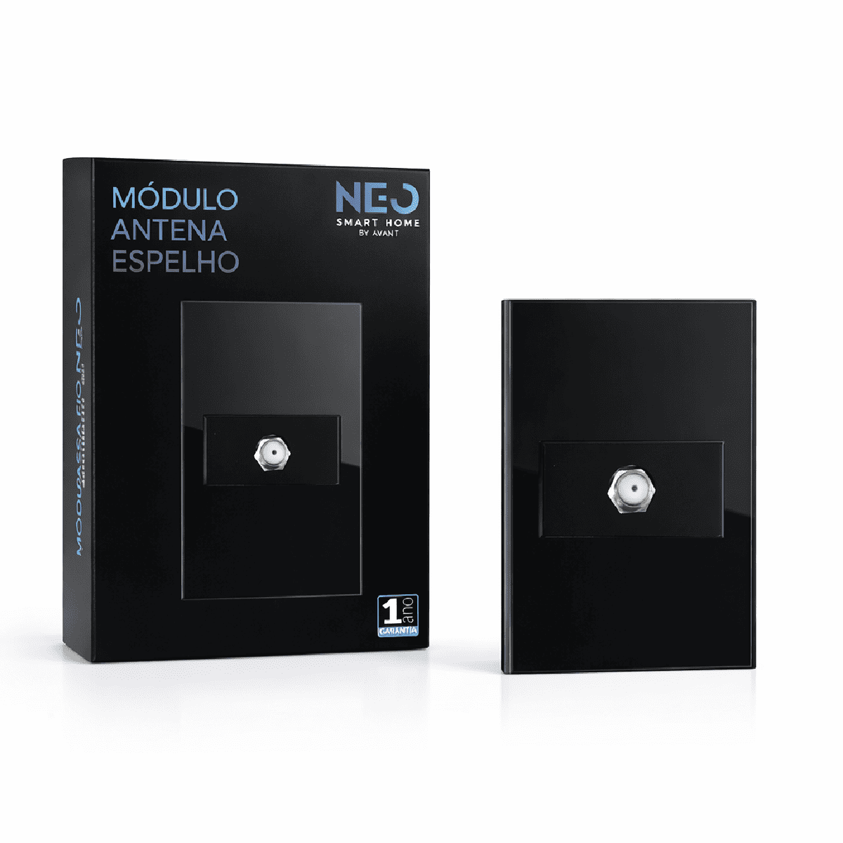 Modulo Antena Espelho 4X2 Preto Neo - NEO Avant