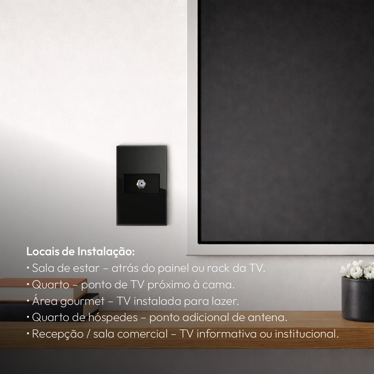 Modulo Antena Espelho 4X2 Preto Neo