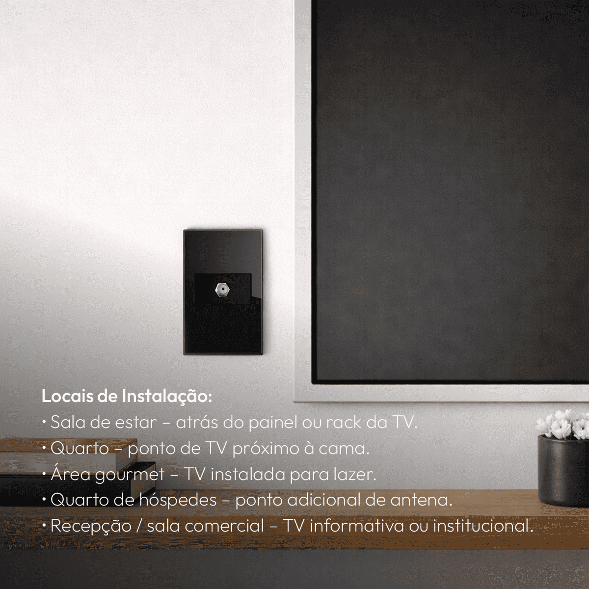 Modulo Antena Espelho 4X2 Preto Neo - NEO Avant