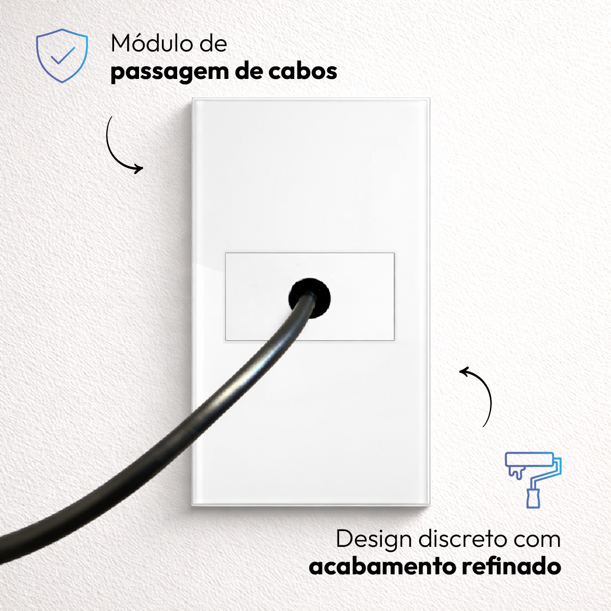 Modulo Passa Fio Espelho 4X2 Branco Neo