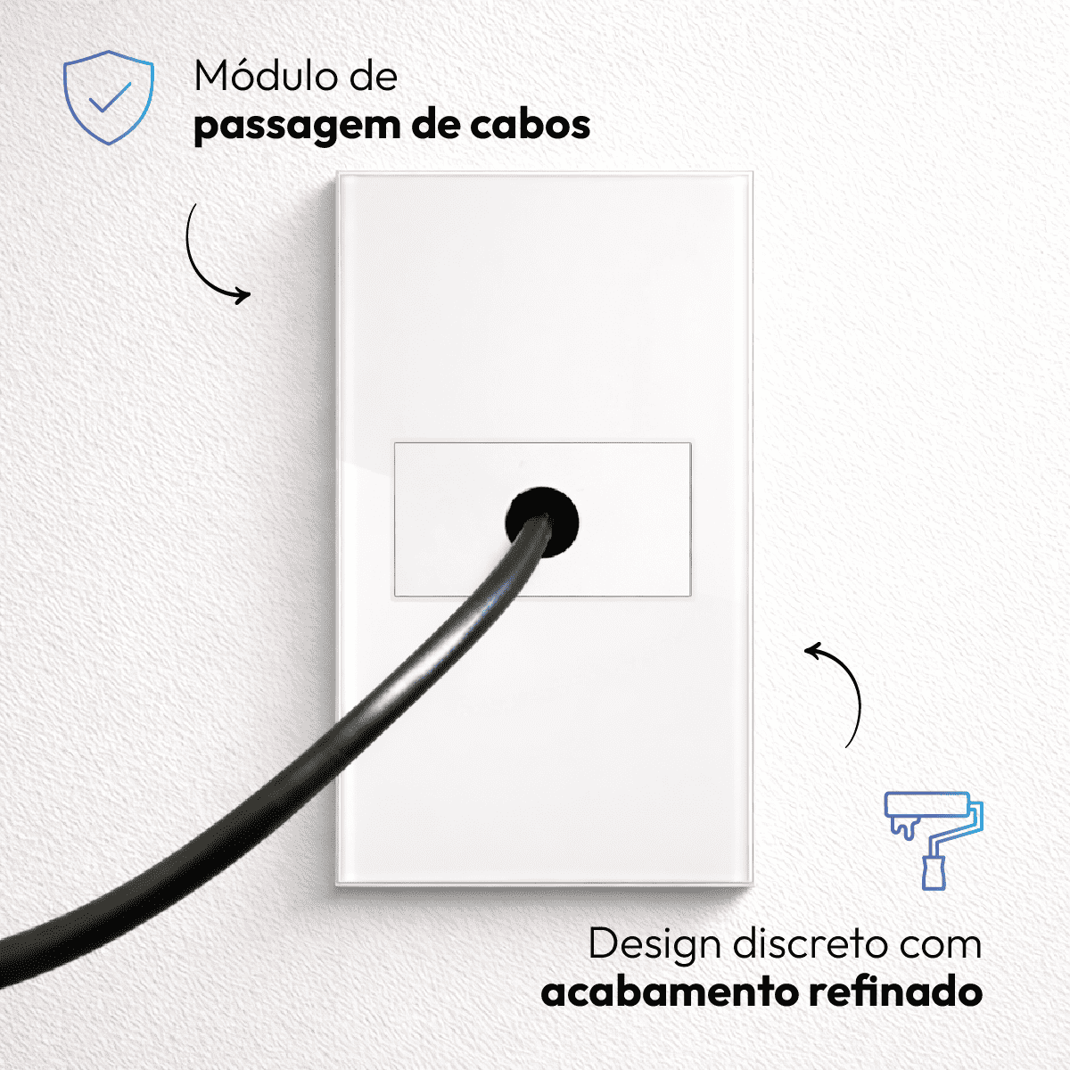 Modulo Passa Fio Espelho 4X2 Branco Neo - NEO Avant