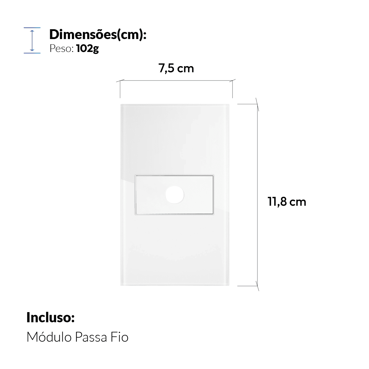 Modulo Passa Fio Espelho 4X2 Branco Neo - NEO Avant
