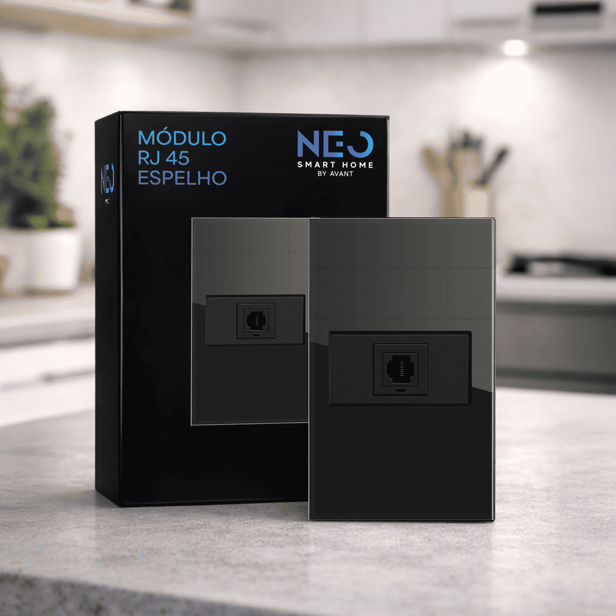 Modulo RJ45 Espelho 4X2 Preto Neo - NEO Avant
