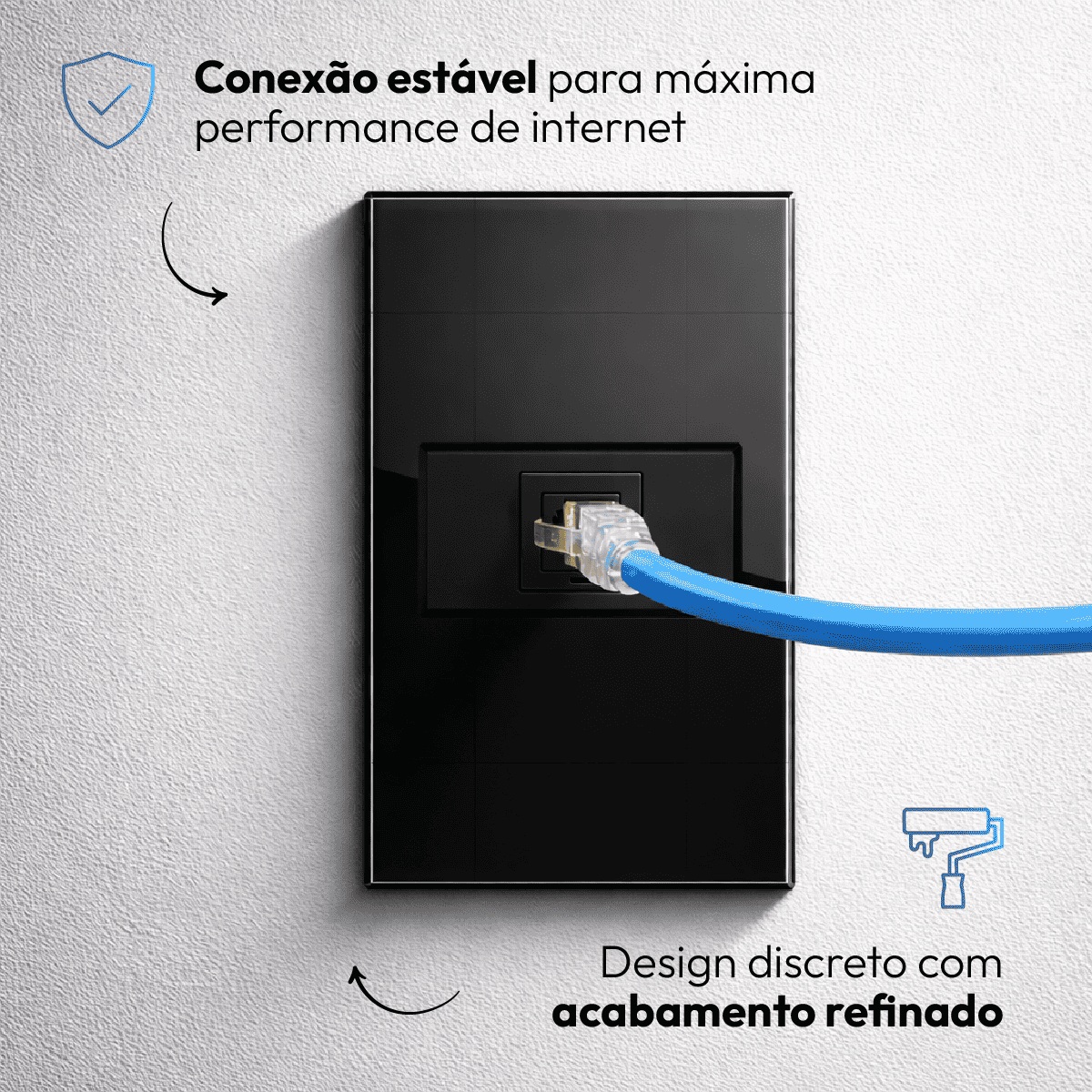 Modulo RJ45 Espelho 4X2 Preto Neo - NEO Avant