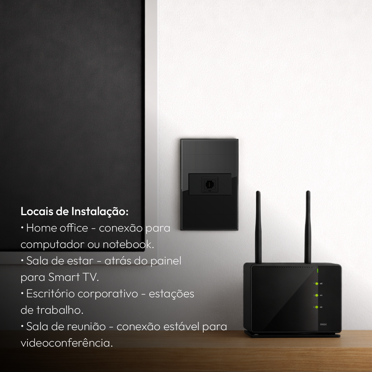 Modulo RJ45 Espelho 4X2 Preto Neo