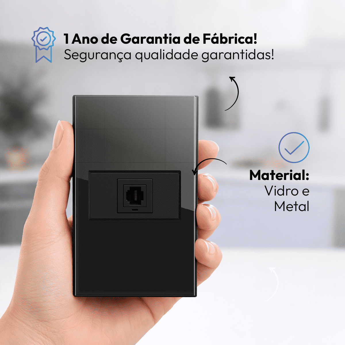 Modulo RJ45 Espelho 4X2 Preto Neo - NEO Avant