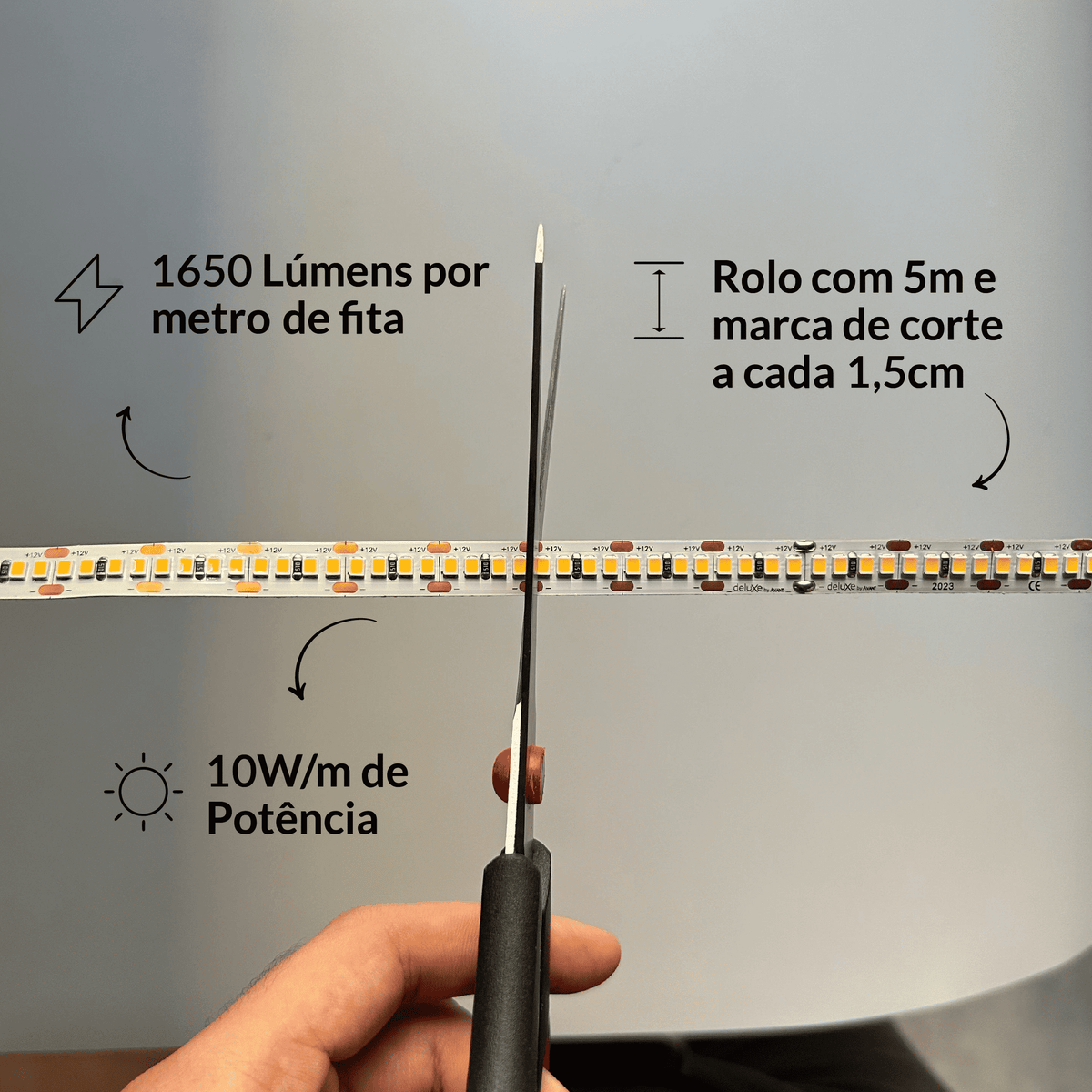 Fita Led Celeste 5m 10w 3000k Branco Quente 1650lm 12v Alut - NEO Avant