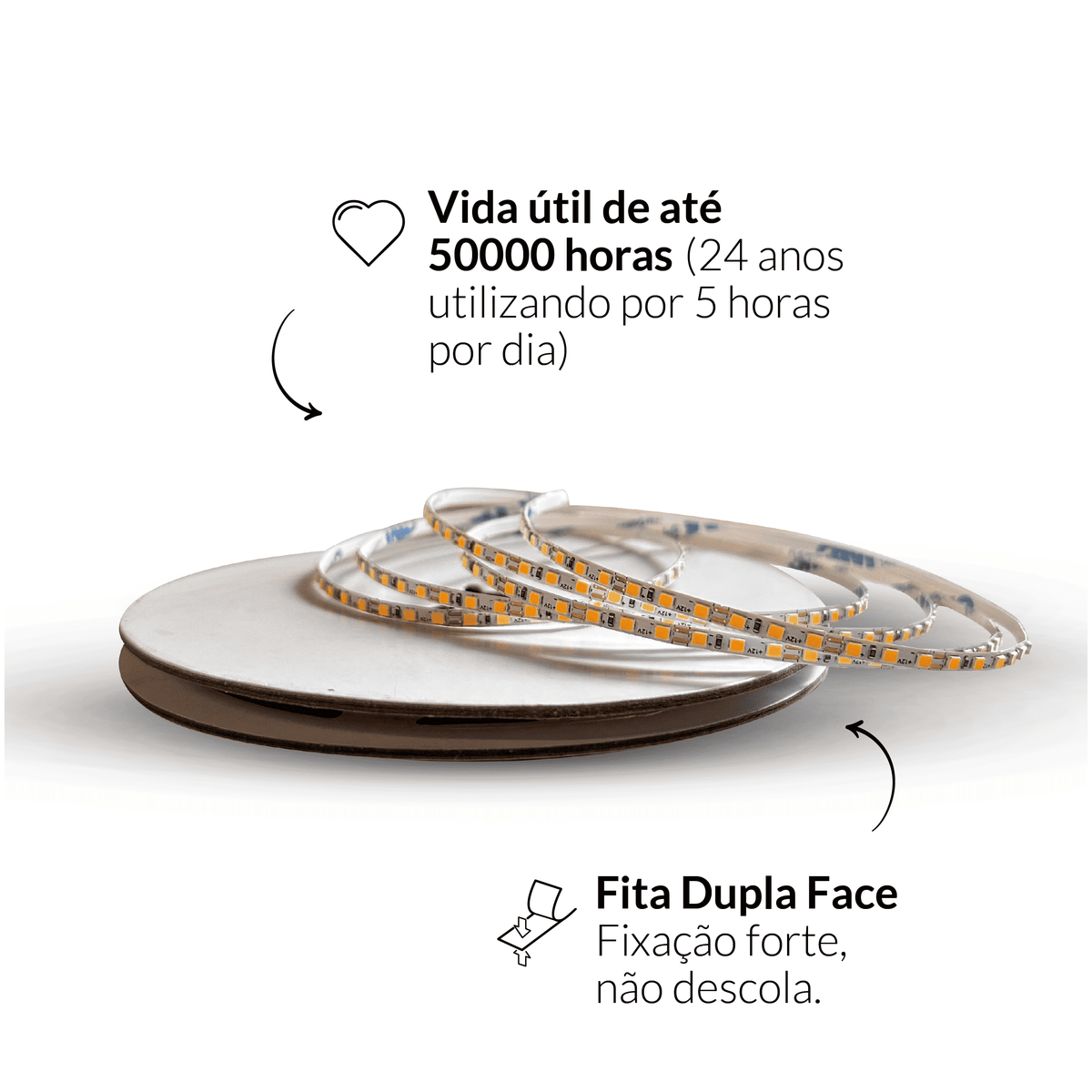 Fita Led Celeste Slim 5m 8w 3000k Branco Quente 960lm 12v Alut - NEO Avant