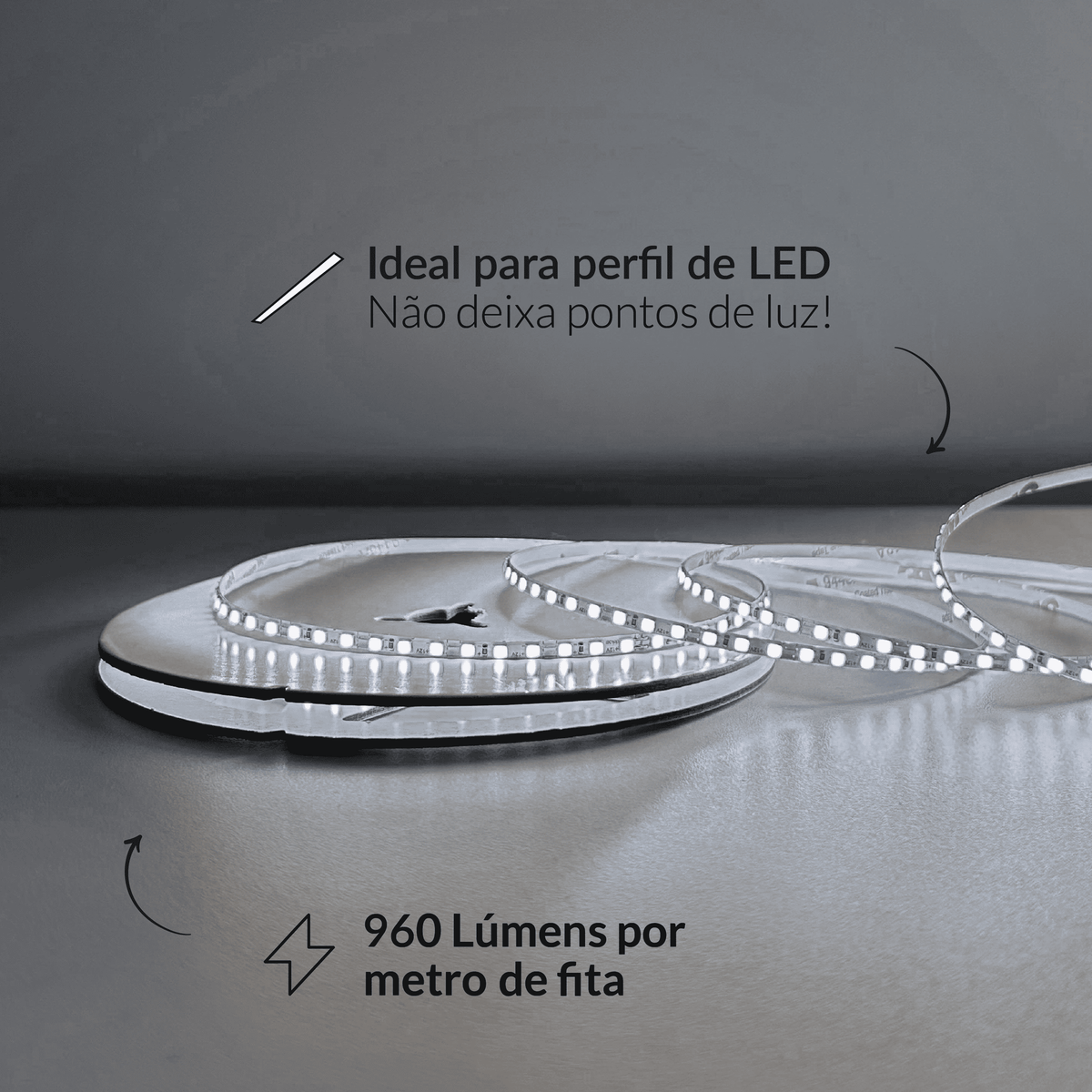 Fita Led Celeste Slim 5m 8w 6500k Branco Frio 960lm 12v Alut - NEO Avant