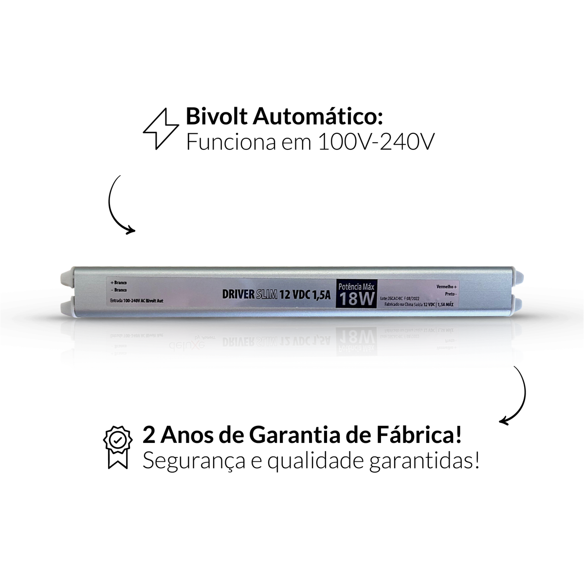 Fonte driver Slim 18w 1.5a Bivolt Alut - NEO Avant