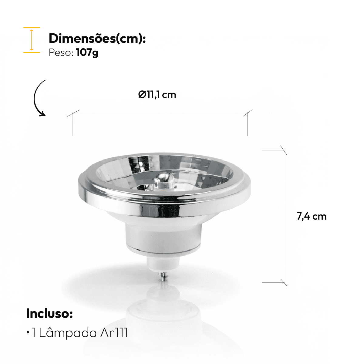Lâmpada Led Ar111 12w 4000k Branco Neutro Bivolt Gu10 Branco Alut - NEO Avant