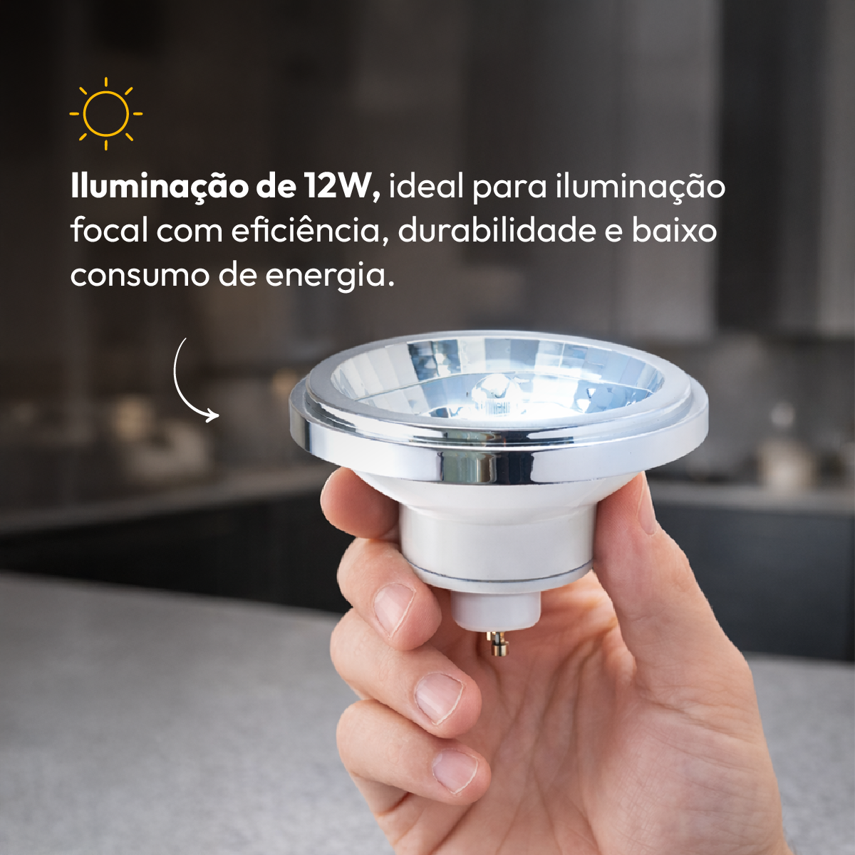 Lâmpada Led Ar111 12w 6500k Branco Frio GU10 Bivolt Branco Alut