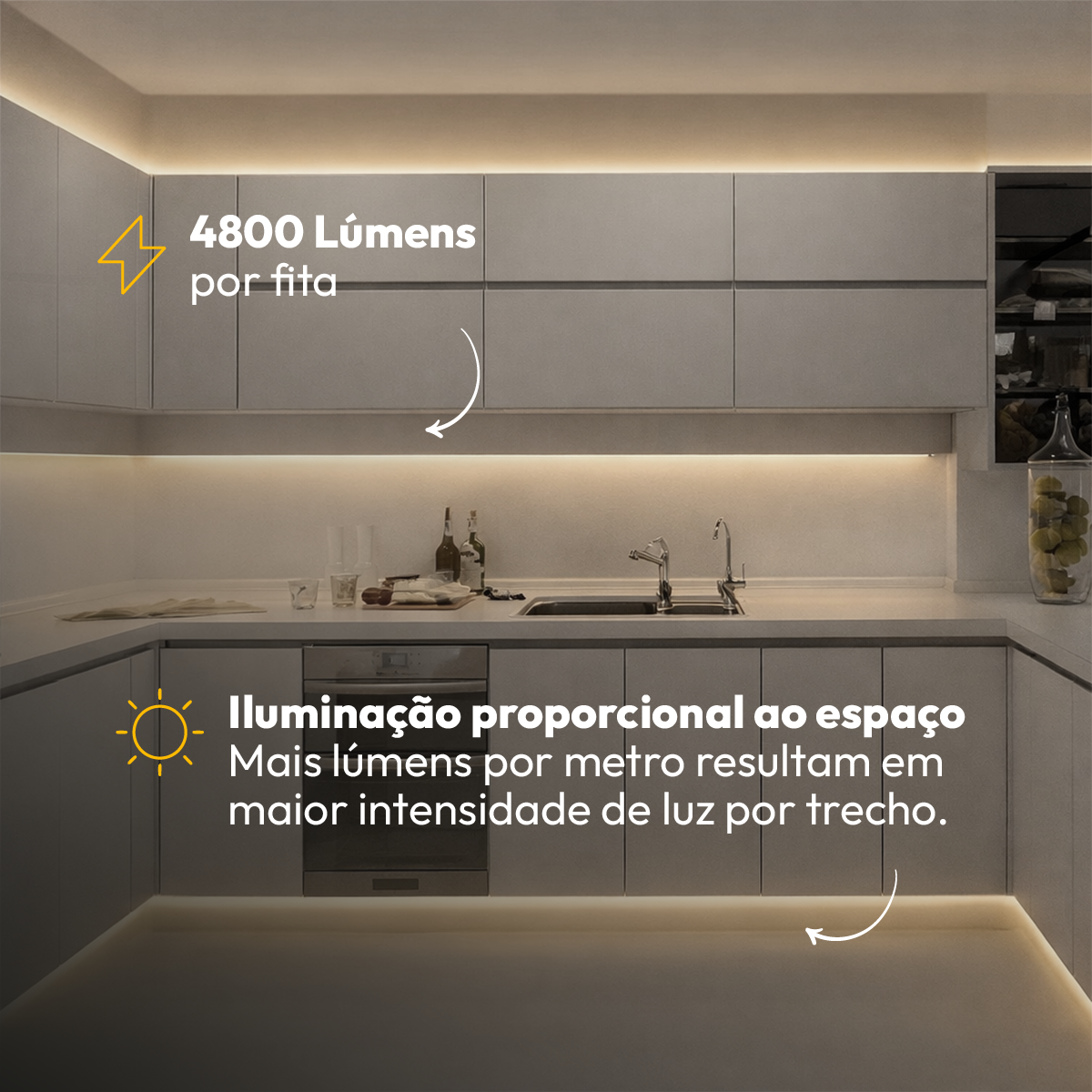 Fita Led 5M Audace Cob 15w 4000k Branco Neutro 12v Alut By Avant