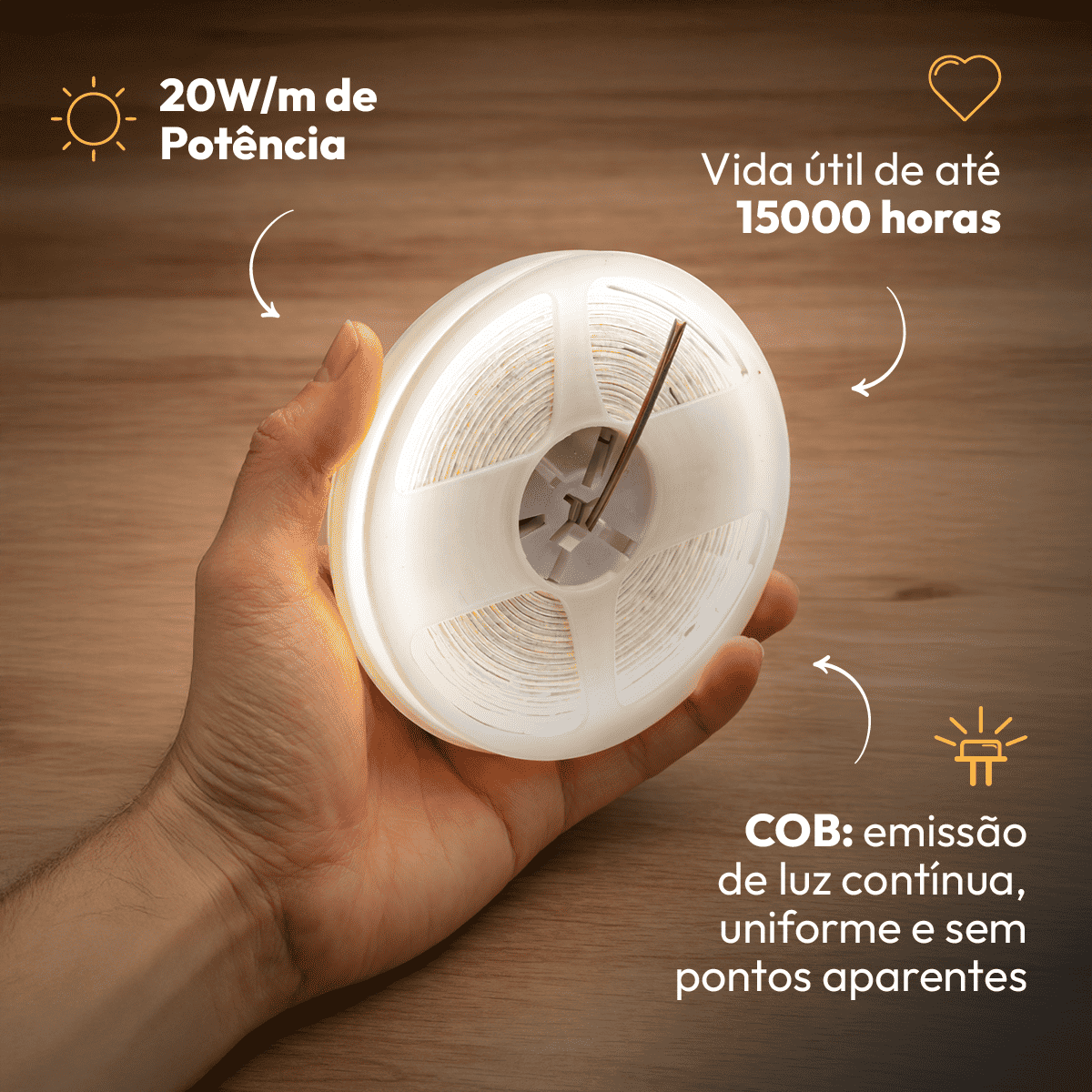 Fita Led 5M Audace Cob 15w 4000k Branco Neutro 12v Alut By Avant - NEO Avant