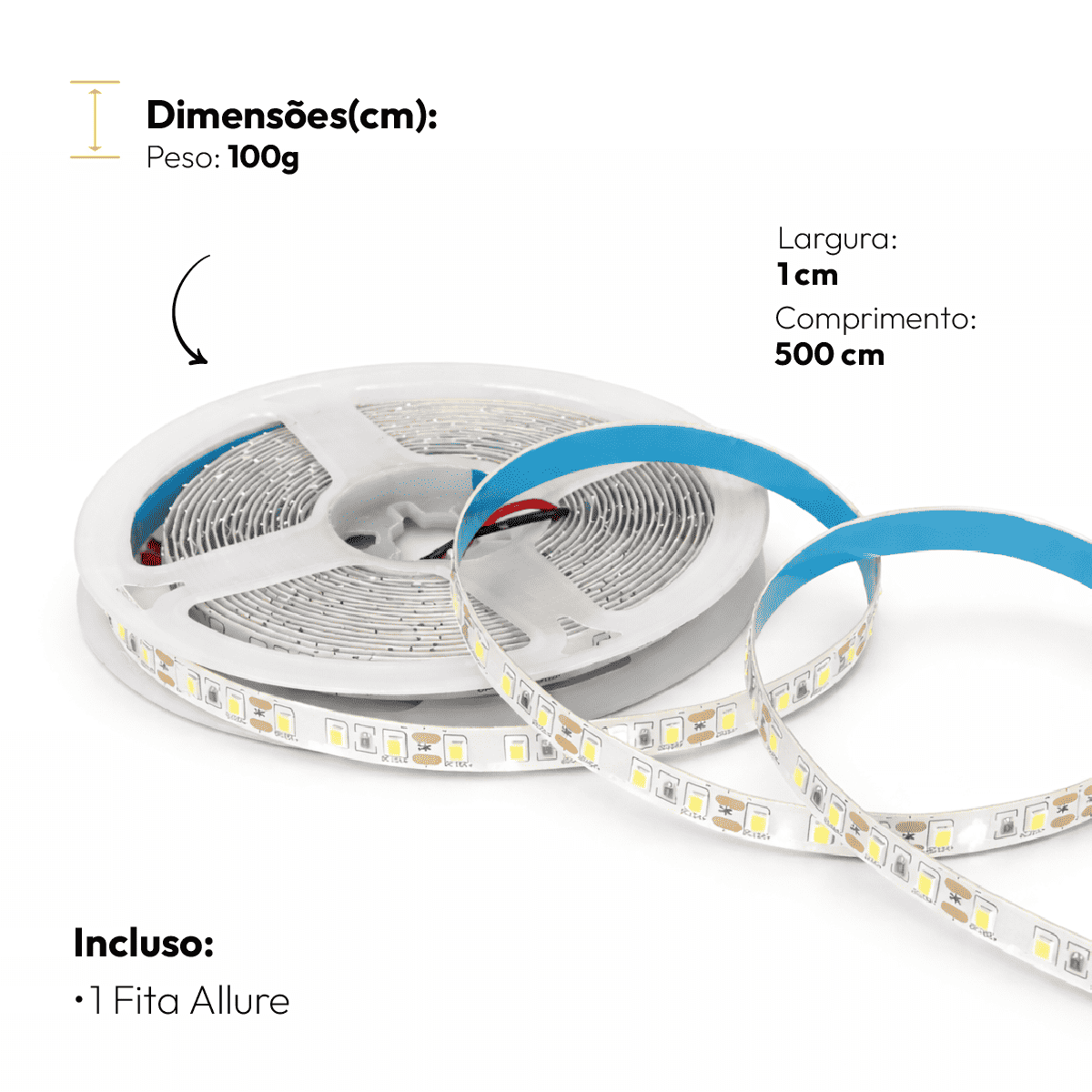 5m Fita Led Allure Smd 10w 3000k Branco Quente 12v Alut - NEO Avant