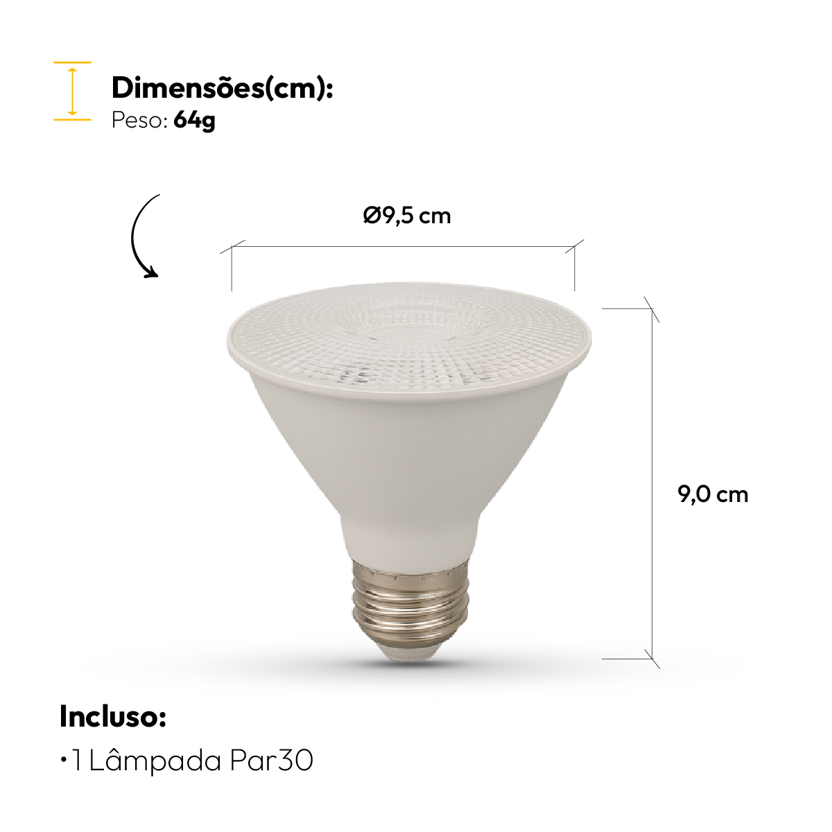 Lâmpada Led Par30 11w 4000k Branco Neutro E27 Bivolt Alut