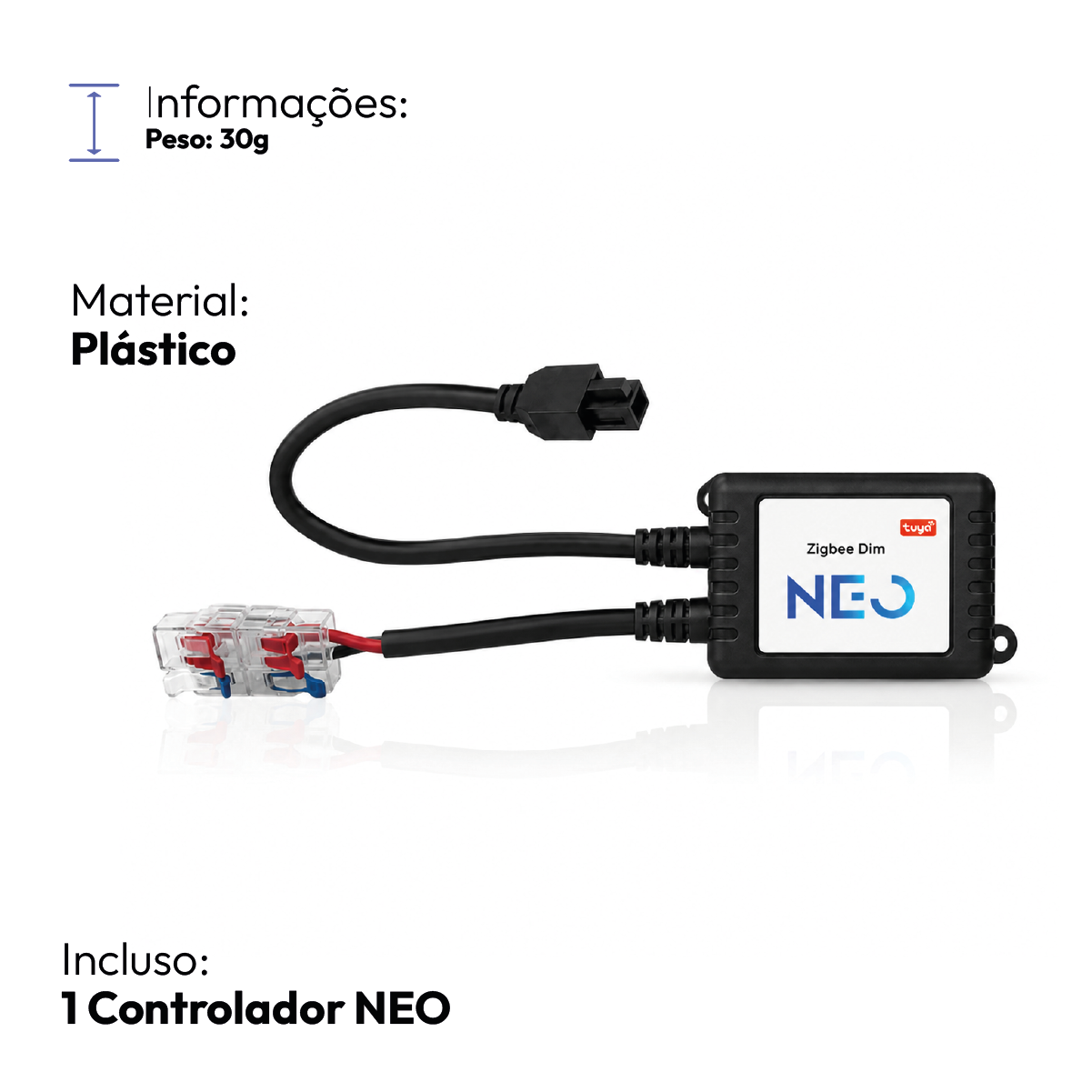 Controlador de Fita Led Inteligente Zigbee Branco Quente/Frio Neo