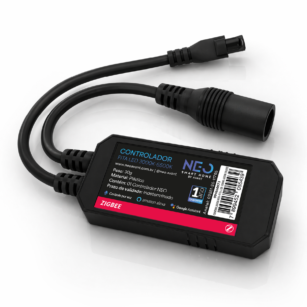 Controlador de Fita Led Inteligente Zigbee Branco Quente/Frio Neo