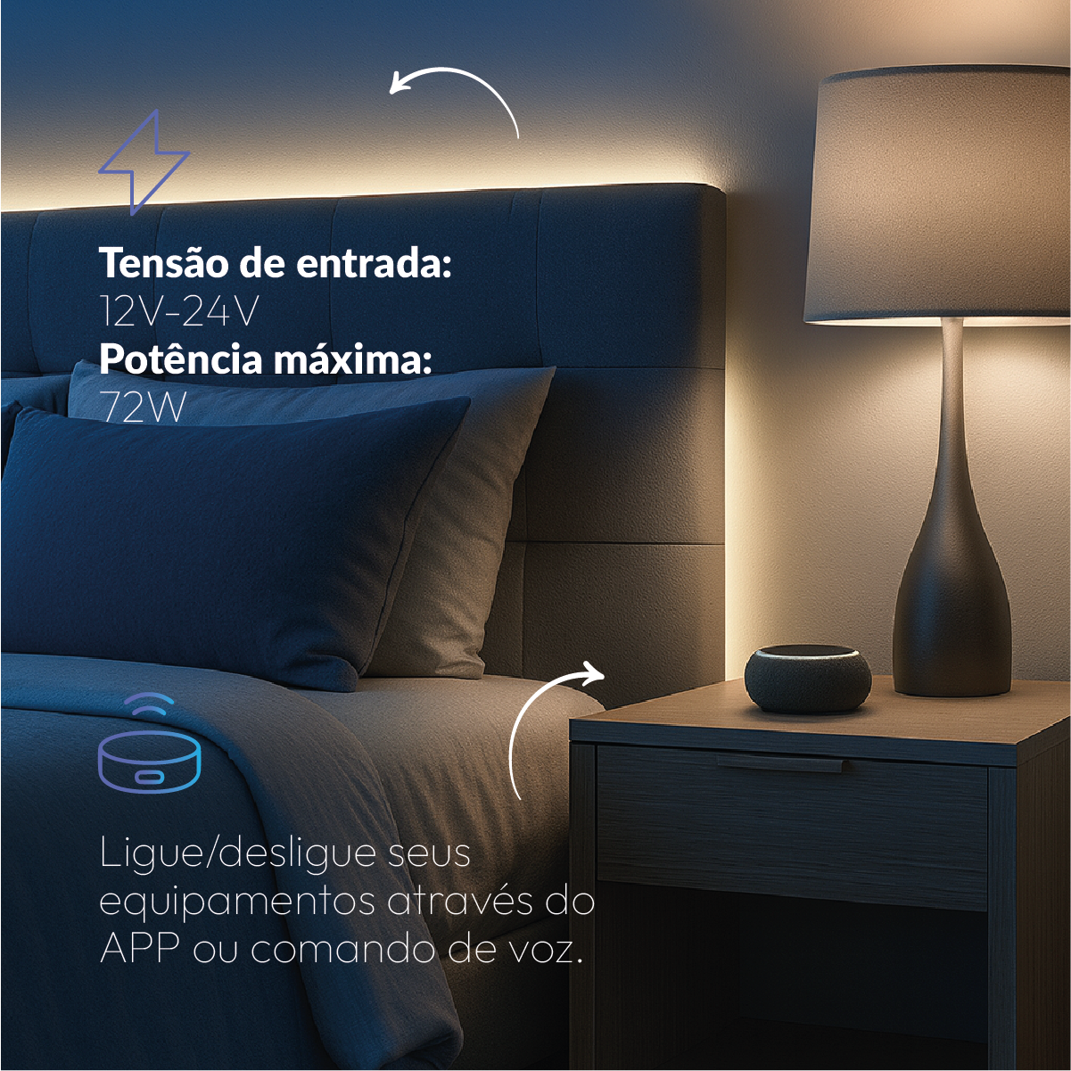 Controlador de Fita Led Inteligente Wi-Fi Branco Quente/Frio Neo