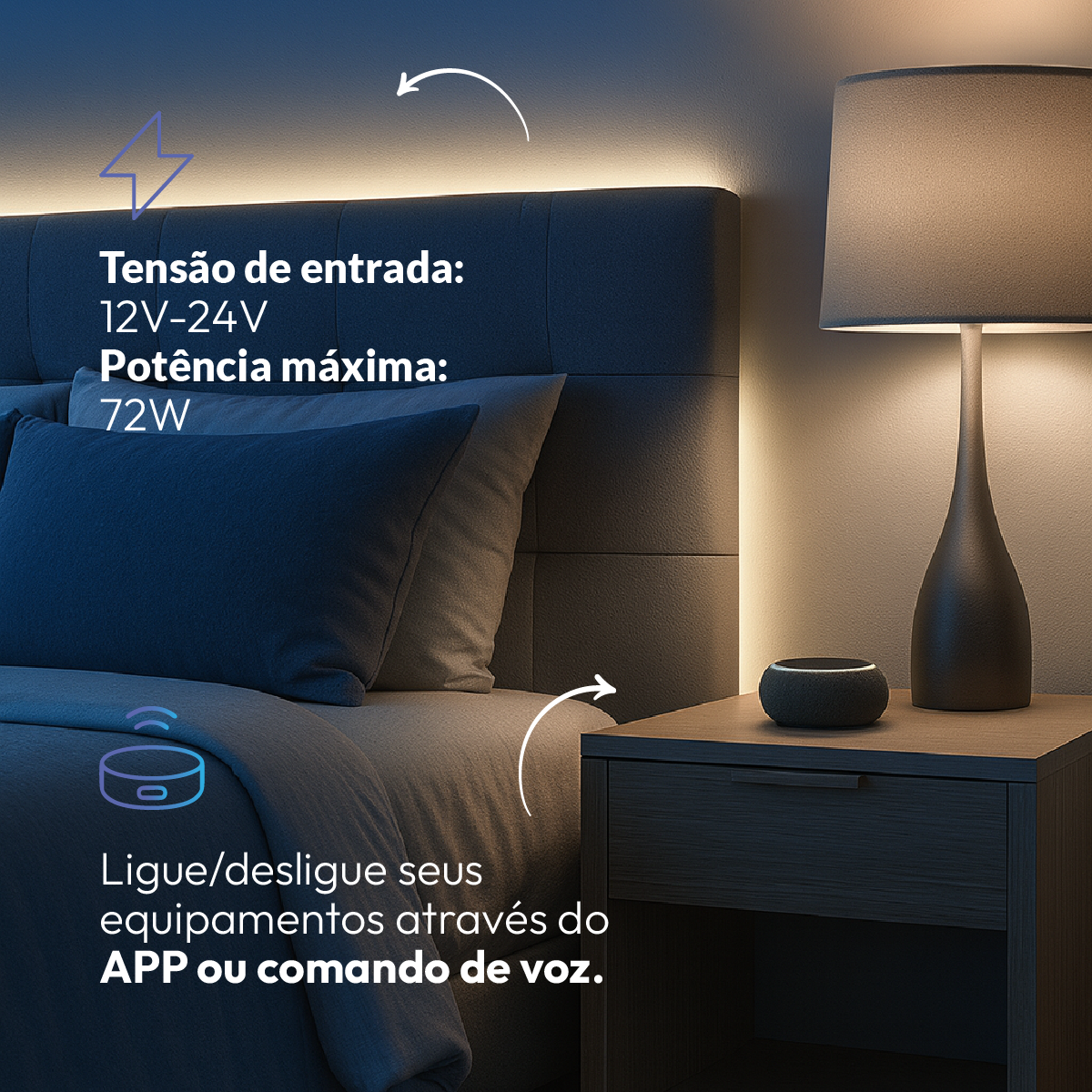 Controlador de Fita Led Inteligente Wi-Fi Branco Quente/Frio Neo
