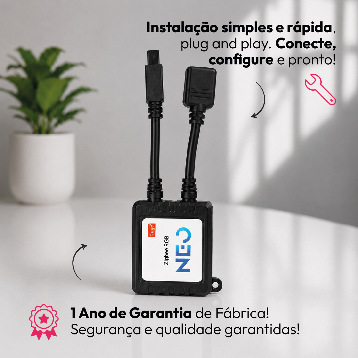 Controlador de Fita Led Inteligente Zigbee Branco Quente/Frio RGB Colorido Neo