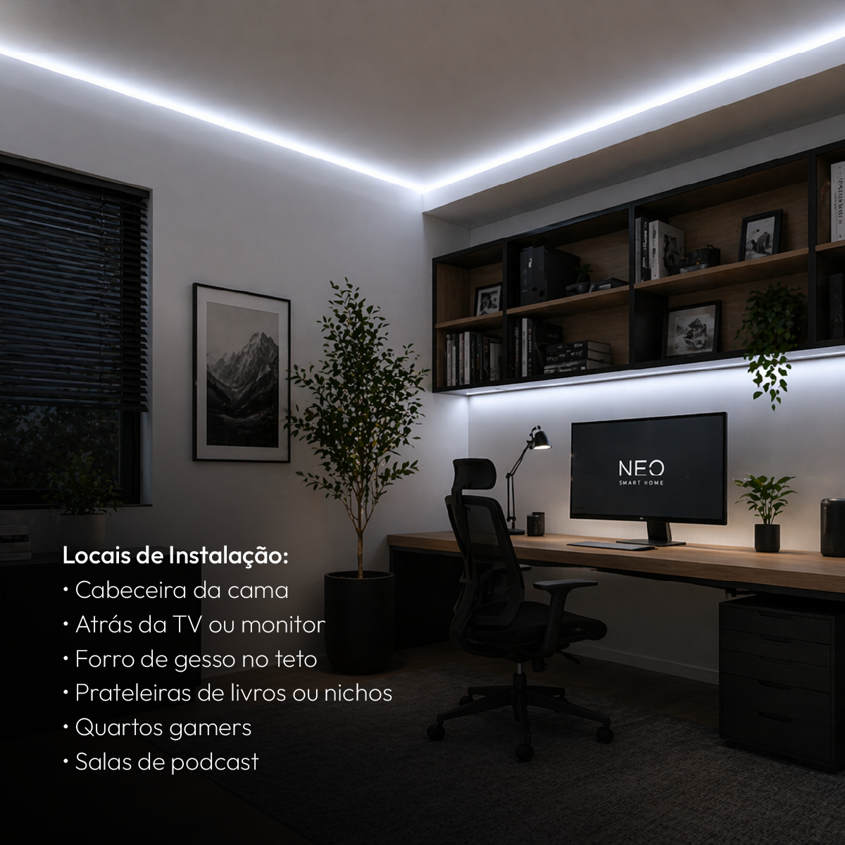 Fita Led Inteligente Wifi 10W 5 Metros 6500K Branco Frio 12v Neo