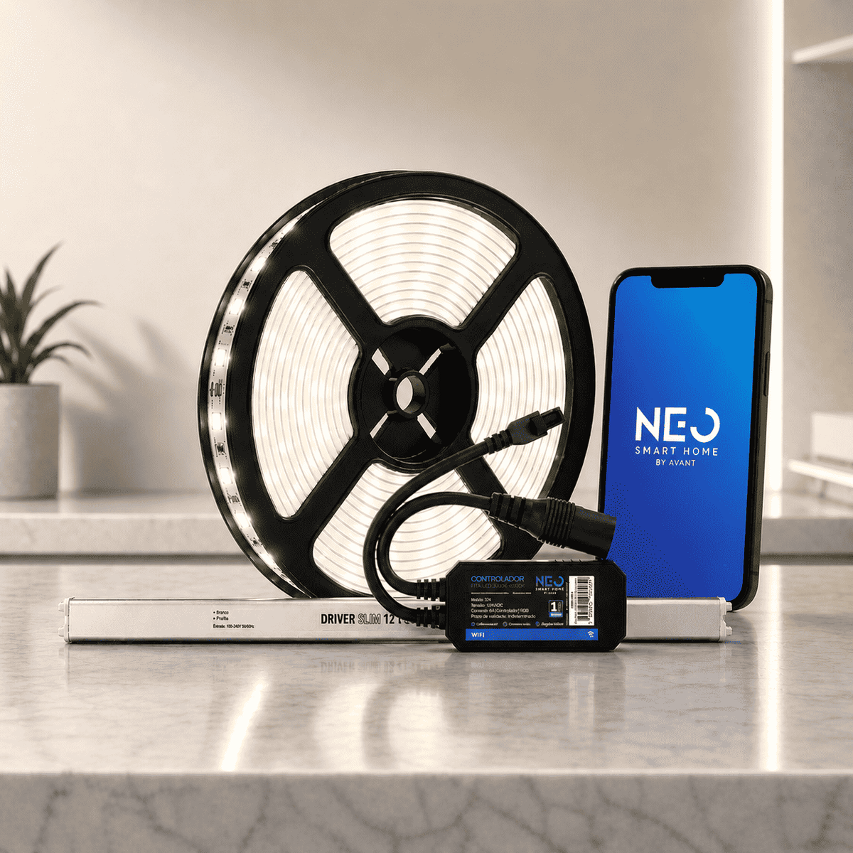 Fita Led Inteligente Wifi 10W 5 Metros 4000K Branco Neutro 12v Neo - NEO Avant