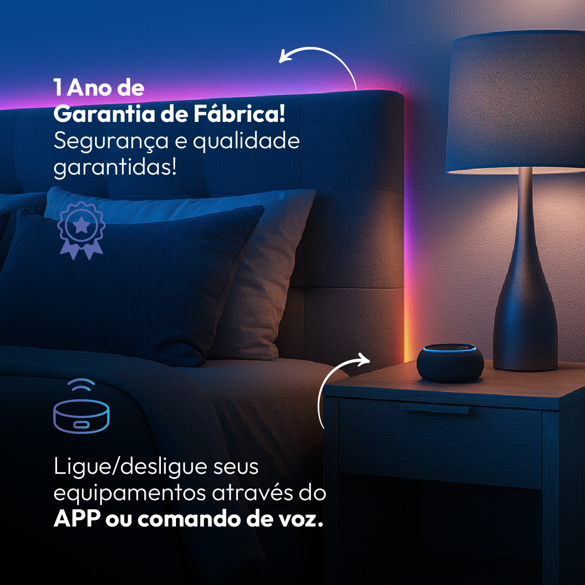 Fita Led Inteligente Zigbee 10w 5 Metros Branco Quente/Frio RGB Colorido 12v Neo