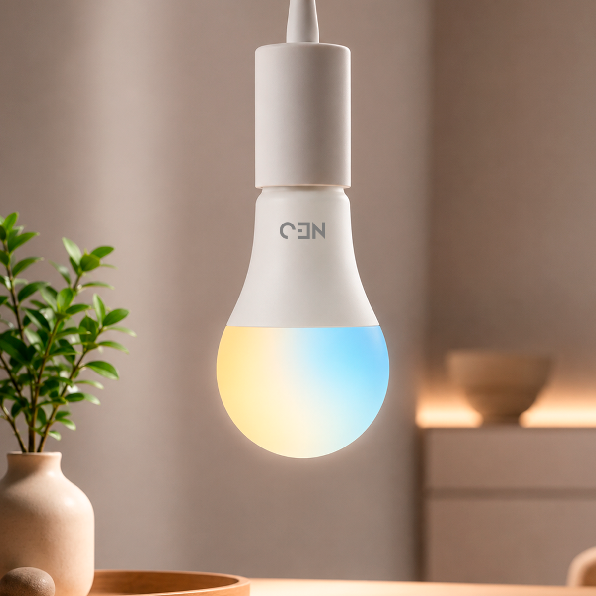 Lâmpada Led Pera Inteligente Wifi 10W Dimerizável Branco Quente a Frio E27 Bivolt Neo