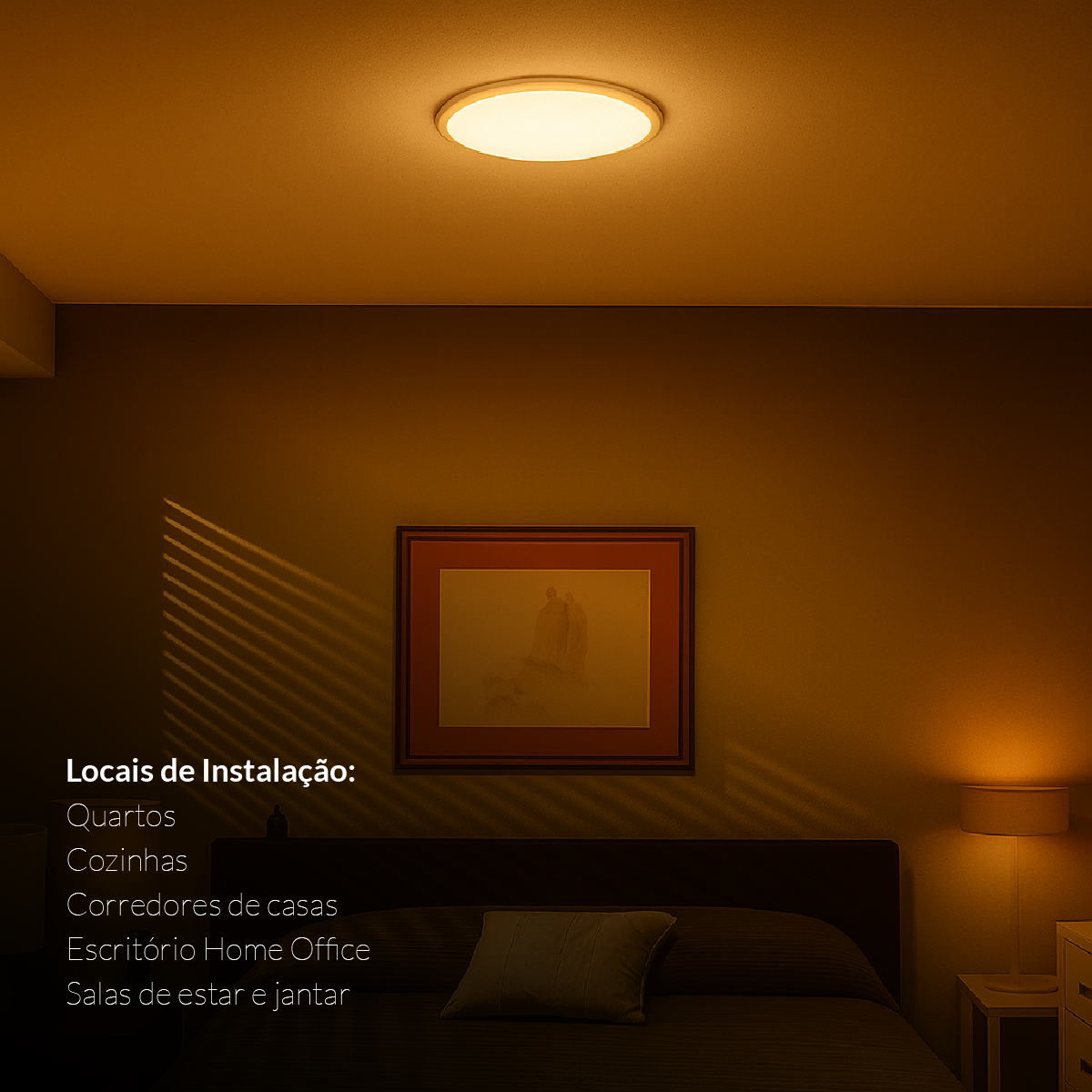 Painel LED Plafon Inteligente de Sobrepor Redondo 24W Dimerizável 30cm Bivolt Neo