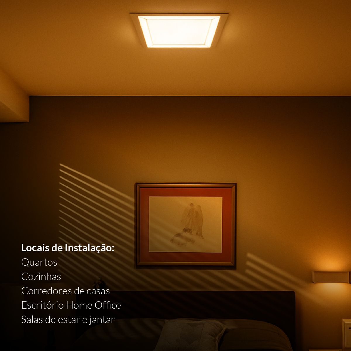 Painel LED Plafon Inteligente de Embutir Quadrado 24W Dimerizável 30cm Bivolt Avant Neo