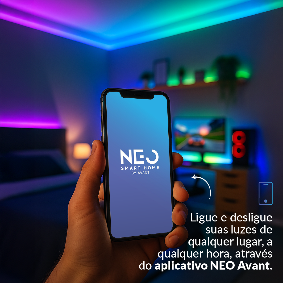 Fita Led Inteligente de 5W RGB Colorido 5 Metros IP20 Avant Neo