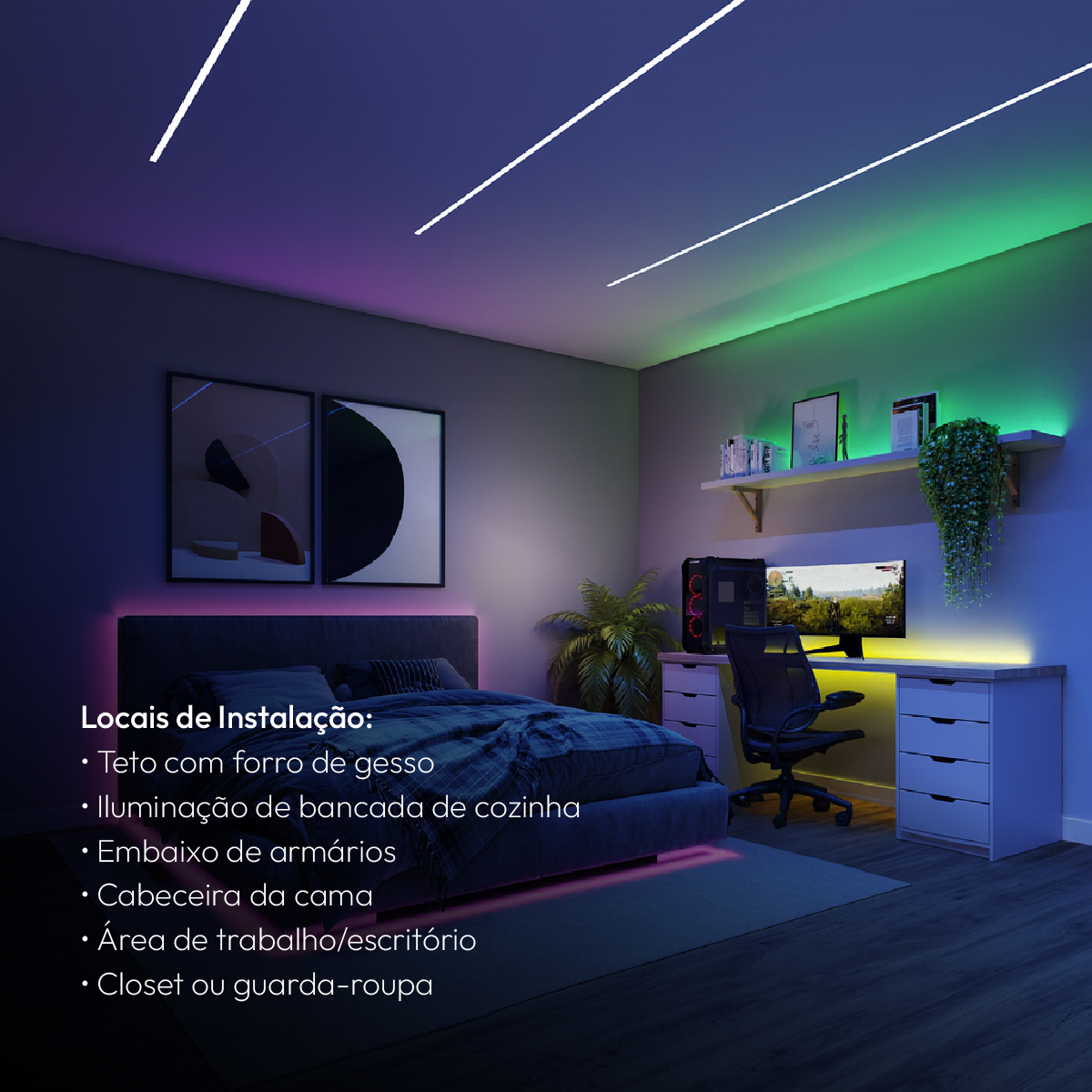 Fita Led Inteligente de 5W RGB Wifi Colorido 5 Metros IP20 Avant Neo