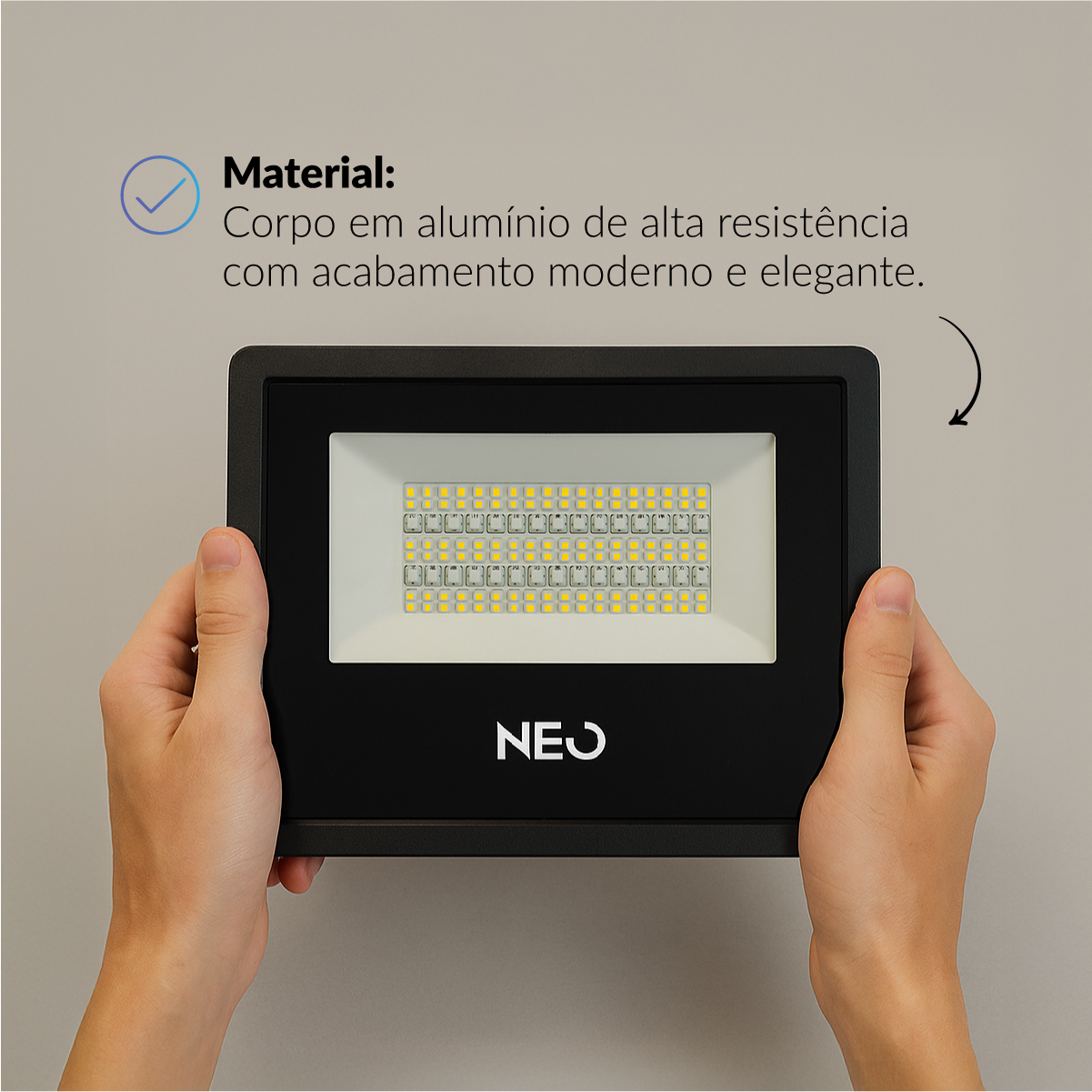 Refletor Inteligente LED Smart Wifi 50W RGB Colorido Bivolt IP65 Preto