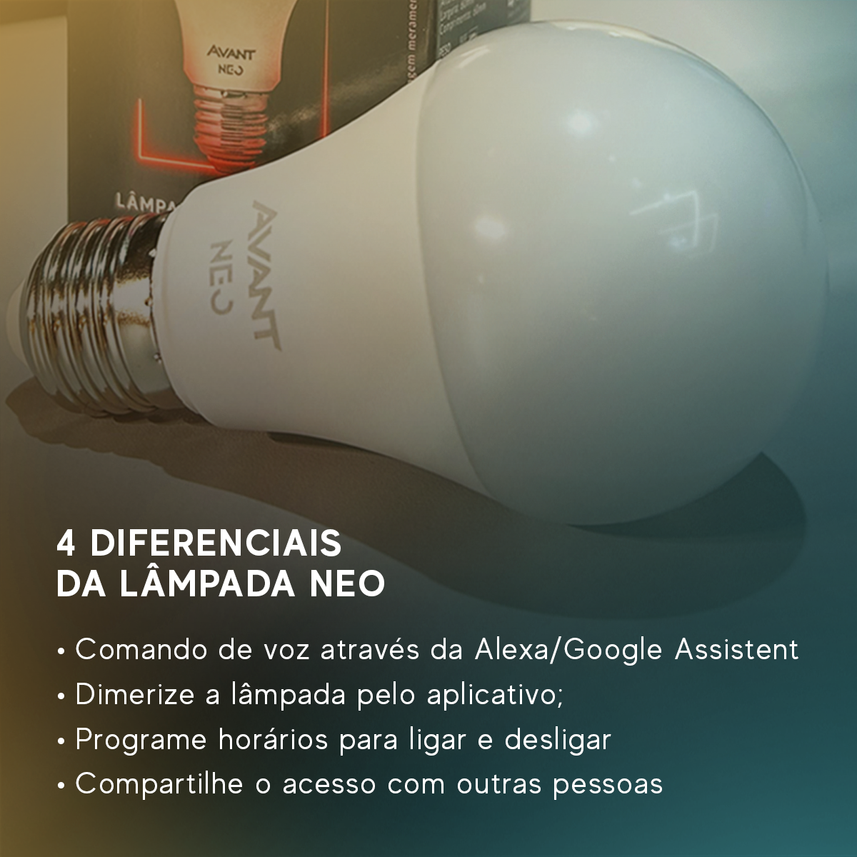 Lâmpada Led Pera Inteligente Wi-Fi 15W Dimerizável Branco Quente a Frio E27 Bivolt Avant Neo