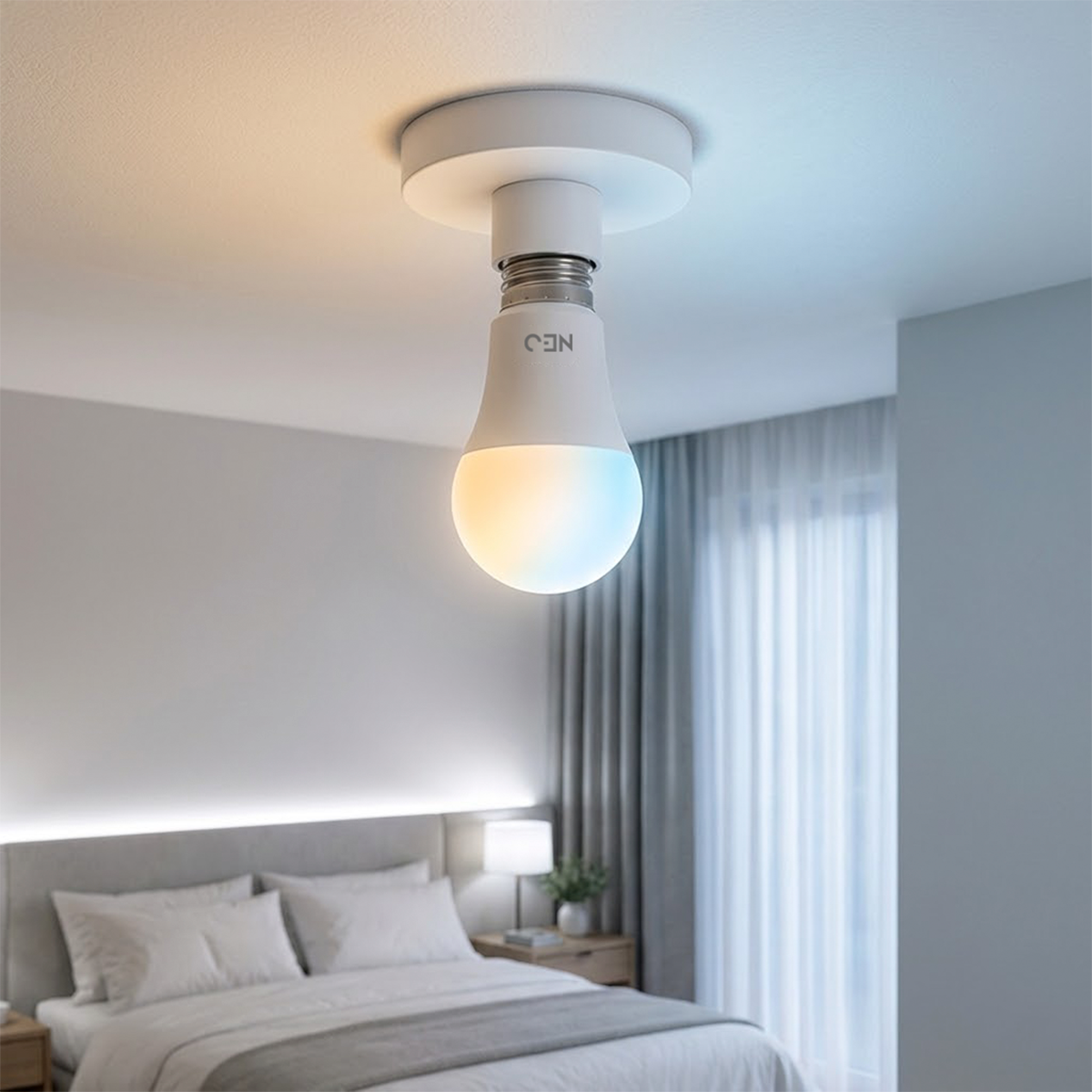 Lâmpada Led Pera Inteligente Wifi 15W Dimerizável Branco Quente a Frio E27 Bivolt Neo