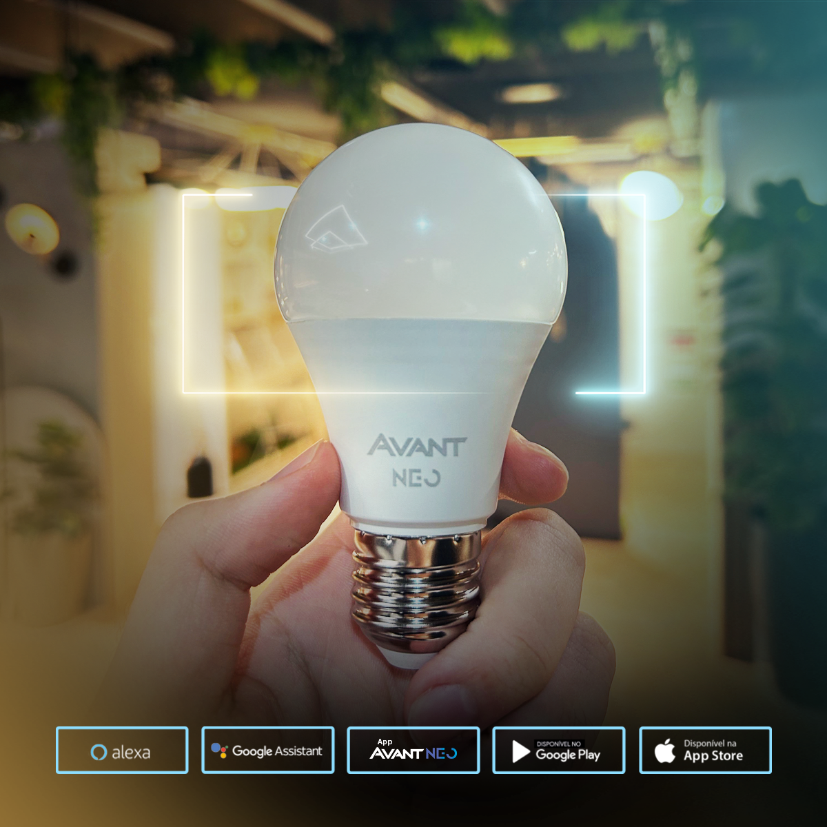 Lâmpada Led Pera Inteligente Wi-Fi 15W Dimerizável Branco Quente a Frio E27 Bivolt Avant Neo