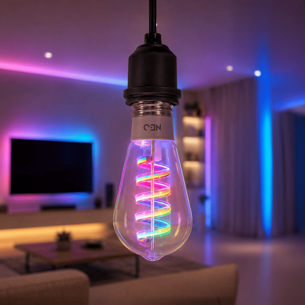 Lâmpada LED Inteligente Wifi RGB ST64 6W Dimerizável E27 Bivolt Neo - NEO Avant