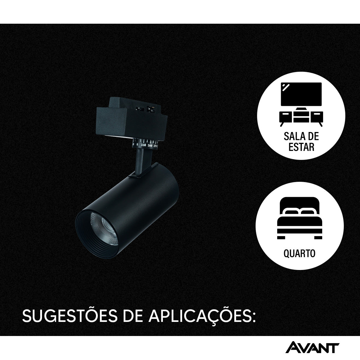 Spot Led Para Trilho Inteligente 12W RGB Bivolt IP20 Preto Neo