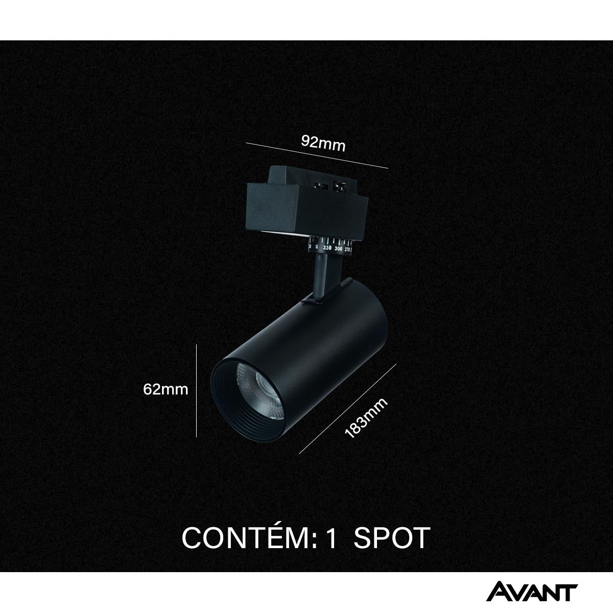 Spot Led Para Trilho Inteligente 12W RGB Bivolt IP20 Preto Neo