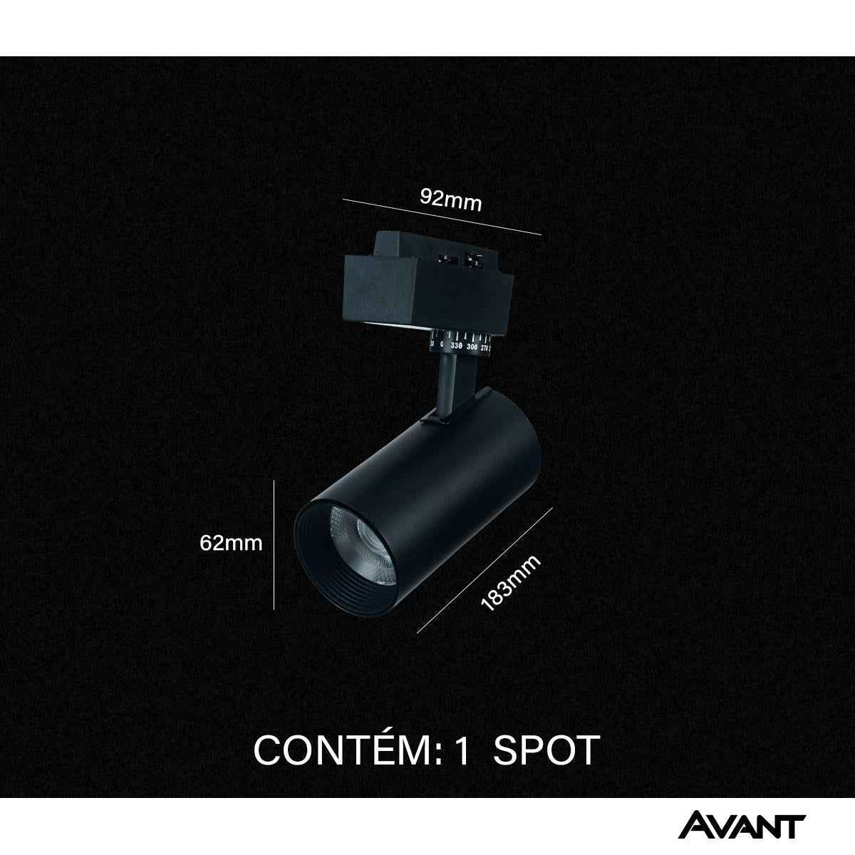 Spot Led Para Trilho Inteligente 12W RGB Bivolt IP20 Preto Avant Neo