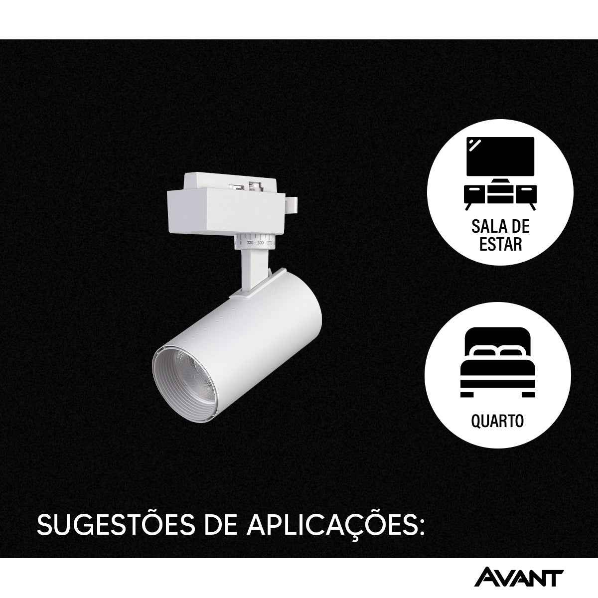 Spot Led Para Trilho Inteligente 12W RGB Bivolt Ip20 Branco Avant Neo