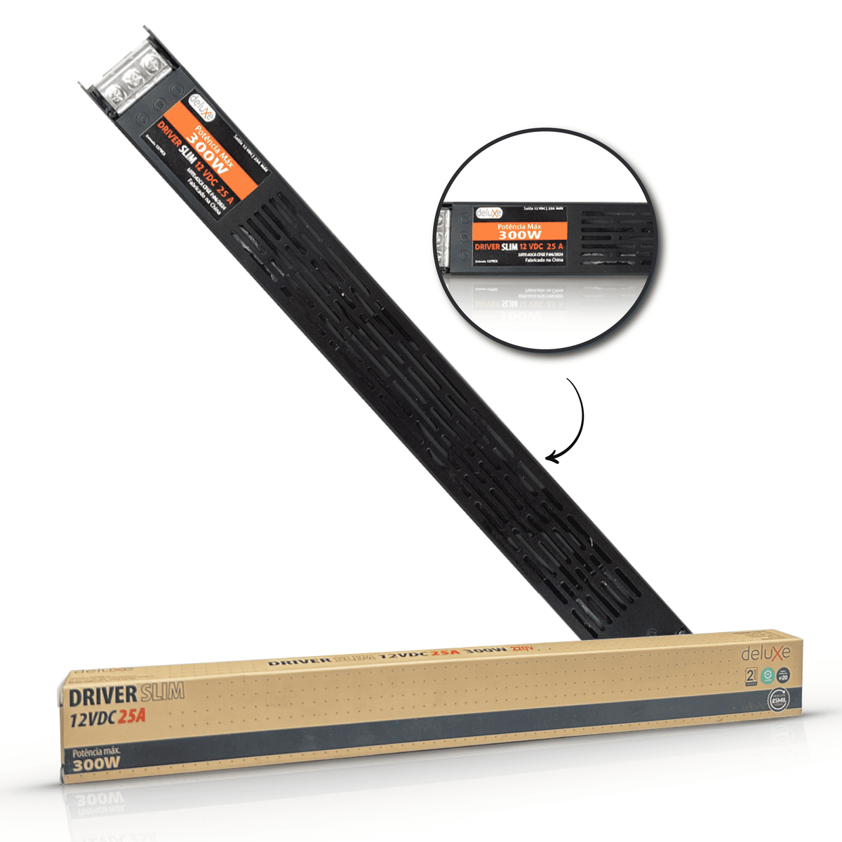 Fonte driver Slim 300w 25a 12v 220v Deluxe - NEO Avant