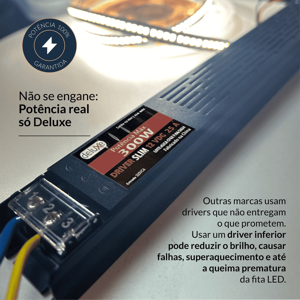 Fonte driver Slim 300w 25a 12v 220v Deluxe - NEO Avant