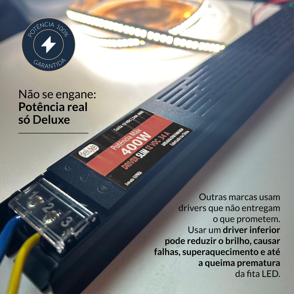 Fonte driver Slim 400w 34a 12v 127v Deluxe
