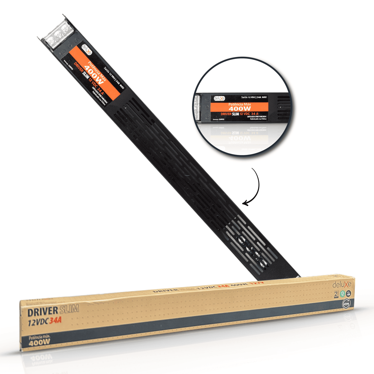 Fonte driver Slim 400w 34a 12v 127v Deluxe - NEO Avant